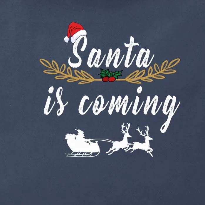 Santa Is Coming | Merry Christmas Zip Tote Bag