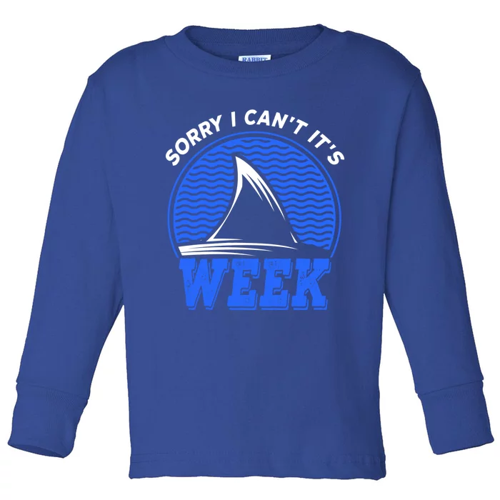 Sorry I Can't It's Week Vintage Shark Lover Gift Toddler Long Sleeve Shirt