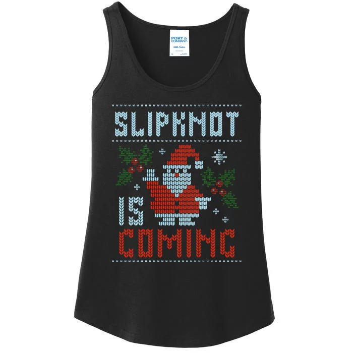 Santa Is Coming Ladies Essential Tank