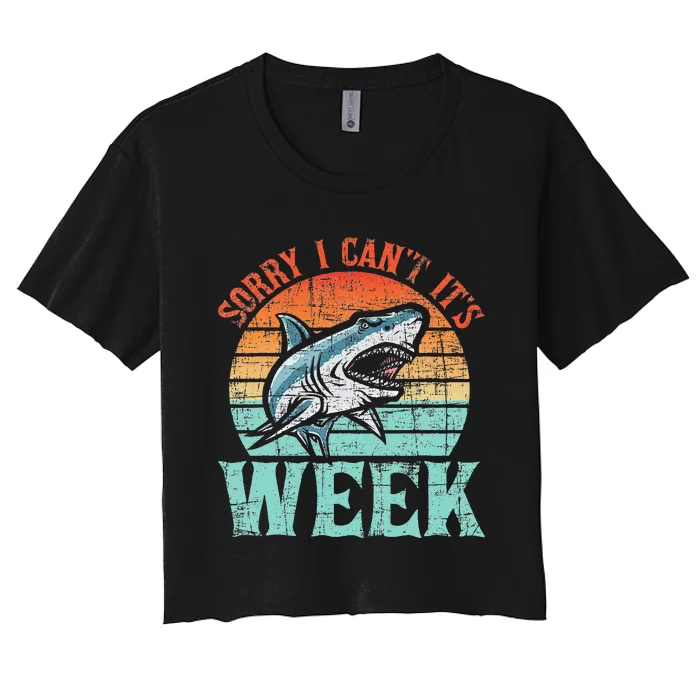 Sorry I Can't Marine Biologist Shark Lovers Wildlife Women's Crop Top Tee