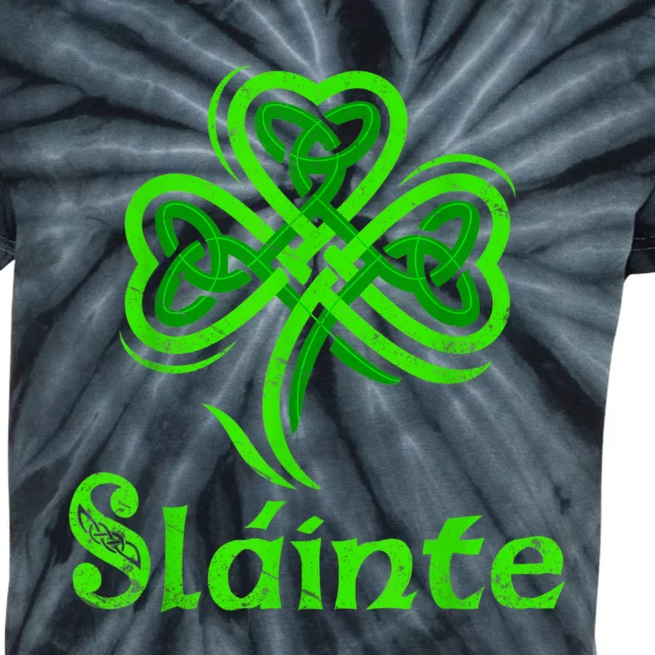 Slainte Irish Cheers Good Health St Patricks Day Slainte Kids Tie-Dye T-Shirt