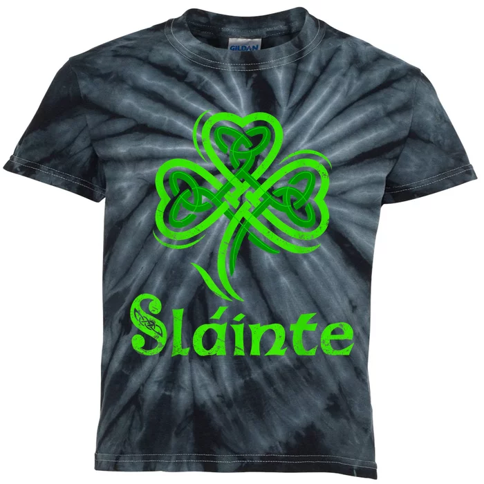 Slainte Irish Cheers Good Health St Patricks Day Slainte Kids Tie-Dye T-Shirt