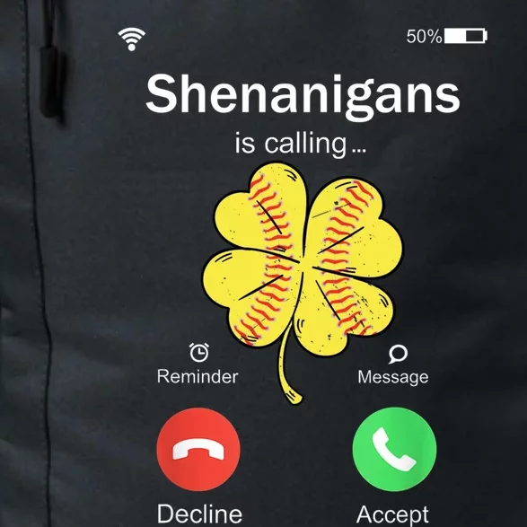 Shenanigans Is Calling St Patricks Day Baseball Shamrock Gift Daily Commute Backpack