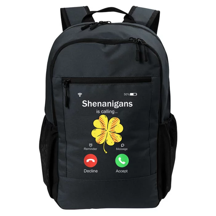 Shenanigans Is Calling St Patricks Day Baseball Shamrock Gift Daily Commute Backpack