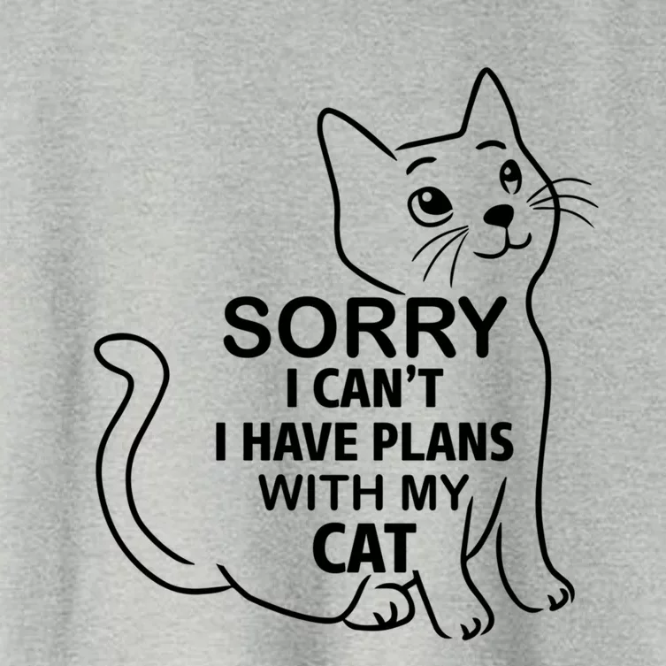 Sorry I Can't I Have Plans With My Cat Gift Women's Crop Top Tee