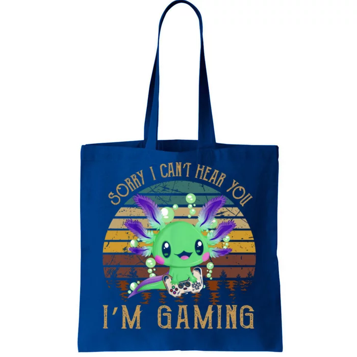 Sorry I Can't Hear You I'm Gaming Axolotl Vintage Arts Gift Tote Bag