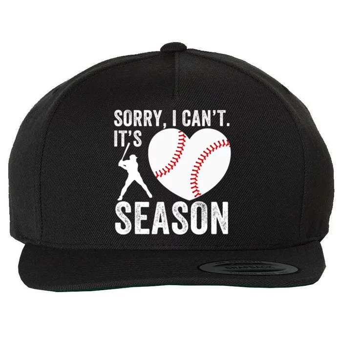 Sorry I CanT Its Baseball Season Baseball Player Baseball Mom Baseball Dad Wool Snapback Cap