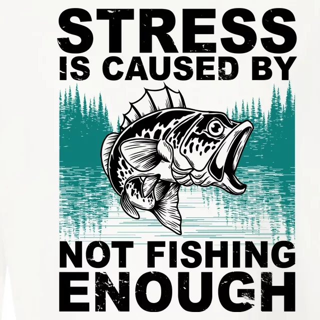 Stress Is Caused By Not Fishing Enough Cropped Pullover Crew