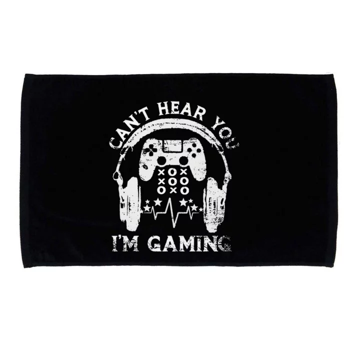 Sorry I Can't Hear You I'm Gaming Vintage Gamer Microfiber Hand Towel