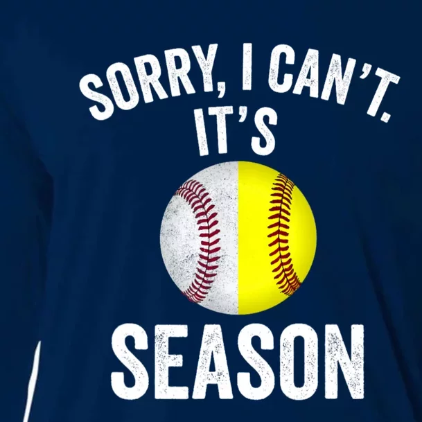 Sorry I CanT ItS Baseball Softball Season Cooling Performance Long Sleeve Crew