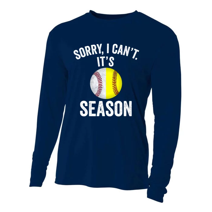 Sorry I CanT ItS Baseball Softball Season Cooling Performance Long Sleeve Crew