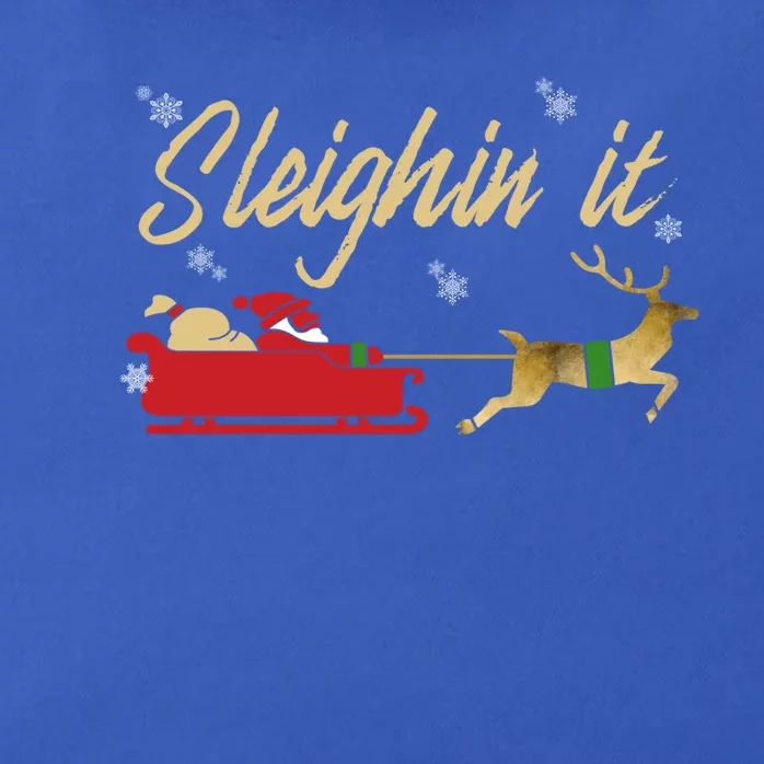 Sleighin It Christmas Sleighing Gift Zip Tote Bag