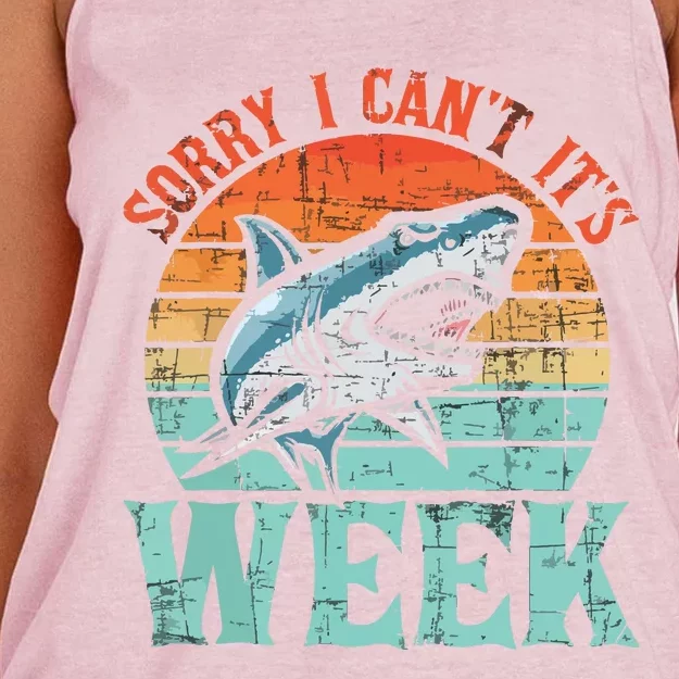 Sorry I Cant Marine Biologist Shark Lovers Wildlife Women's Knotted Racerback Tank