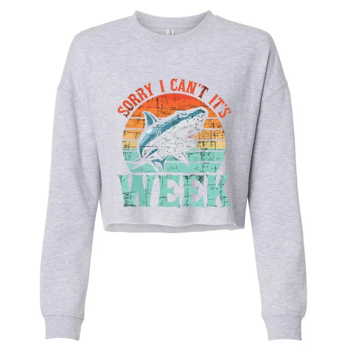 Sorry I Cant Marine Biologist Shark Lovers Wildlife Cropped Pullover Crew