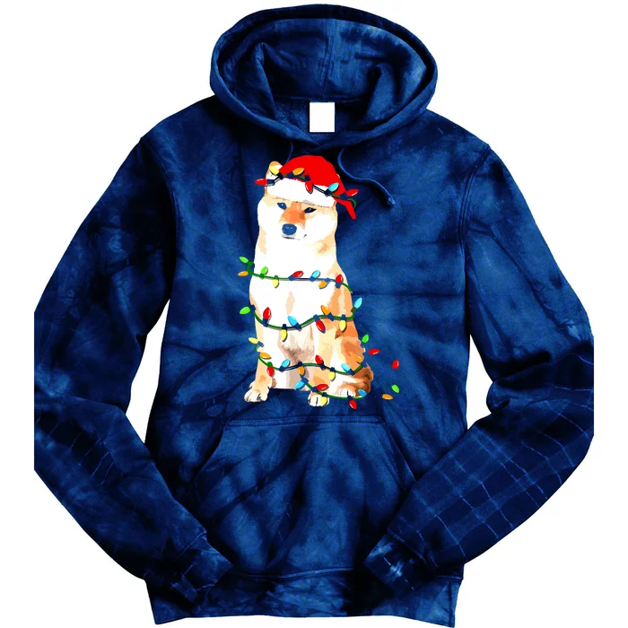 Shiba Inu Christmas Dog Lover Puppy Lights Xmas Tie Dye Hoodie