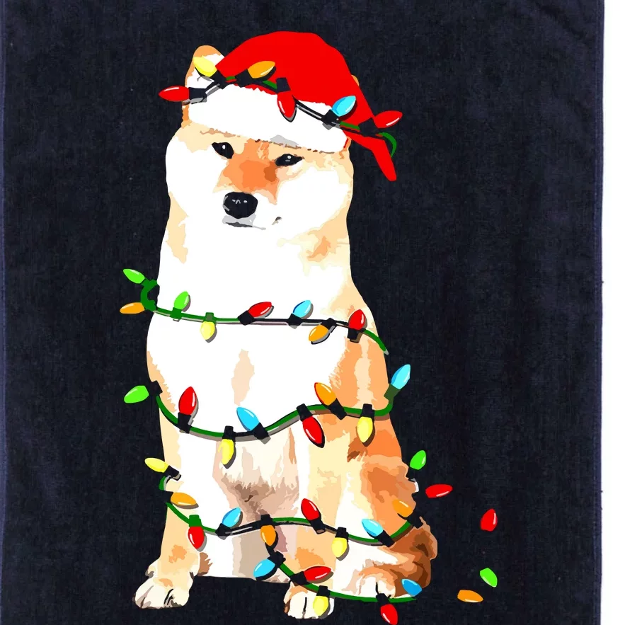 Shiba Inu Christmas Dog Lover Puppy Lights Xmas Platinum Collection Golf Towel