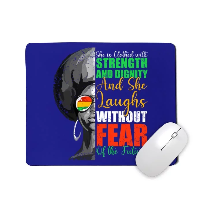 She Is Clothed Strength Dignity Laughs Without Fear Future Funny Gift Mousepad