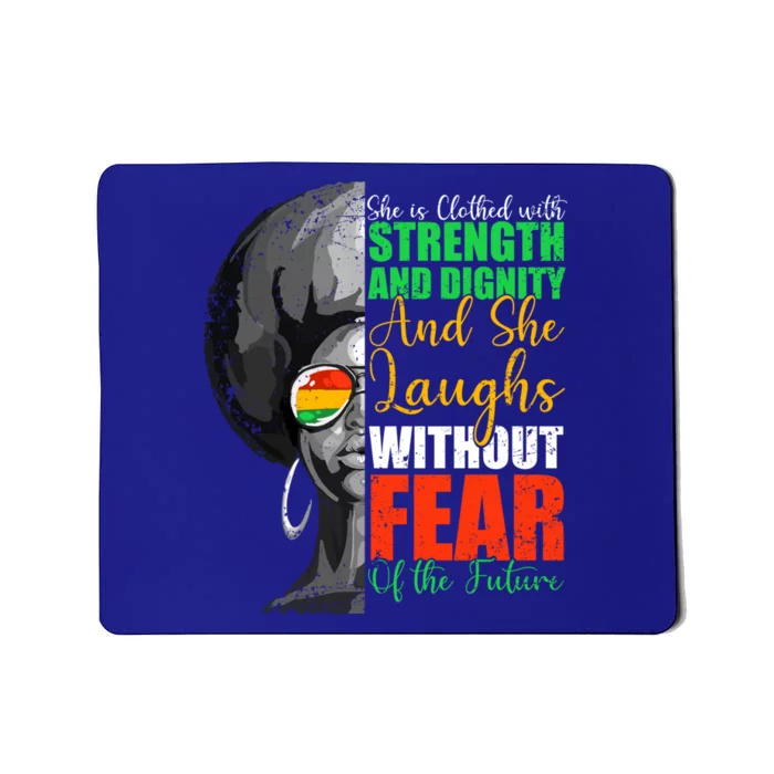 She Is Clothed Strength Dignity Laughs Without Fear Future Funny Gift Mousepad