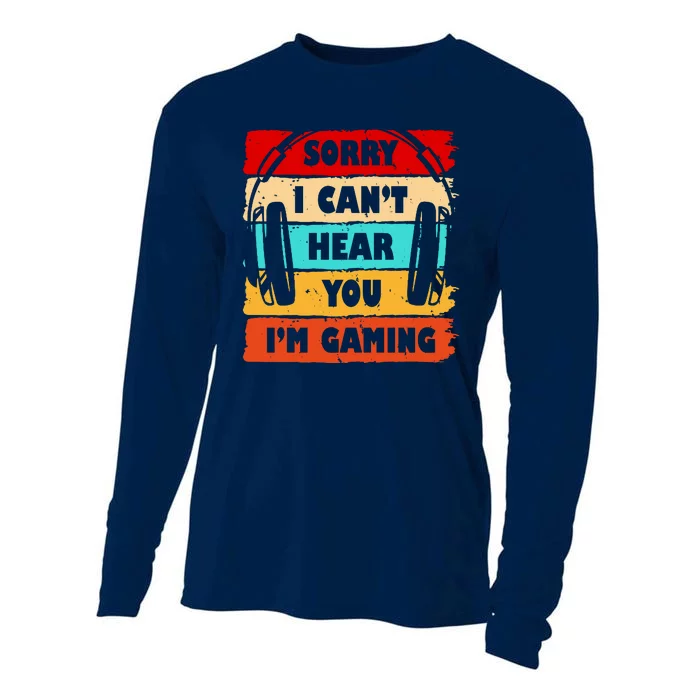 Sorry I Can't Hear You I'm Gaming Retro Cooling Performance Long Sleeve Crew