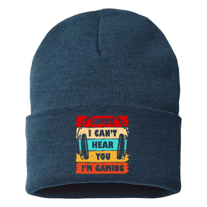 Sorry I Can't Hear You I'm Gaming Retro Sustainable Knit Beanie