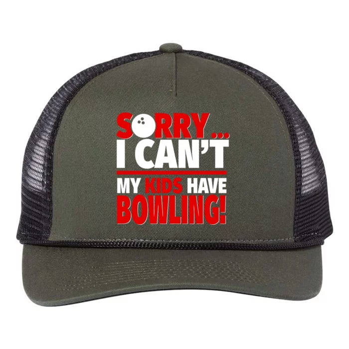 Sorry I CanT My Have Bowling Bowling Mom Or Dad Gift Retro Rope Trucker Hat Cap