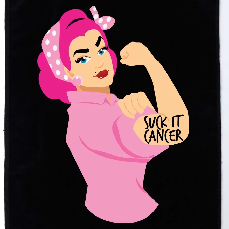 Suck It Cancer Breast Cancer Awareness Platinum Collection Golf Towel