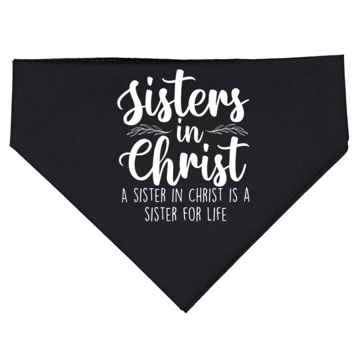 Sisters In Christ Christian Faith Jesus Christ Religious USA-Made Doggie Bandana