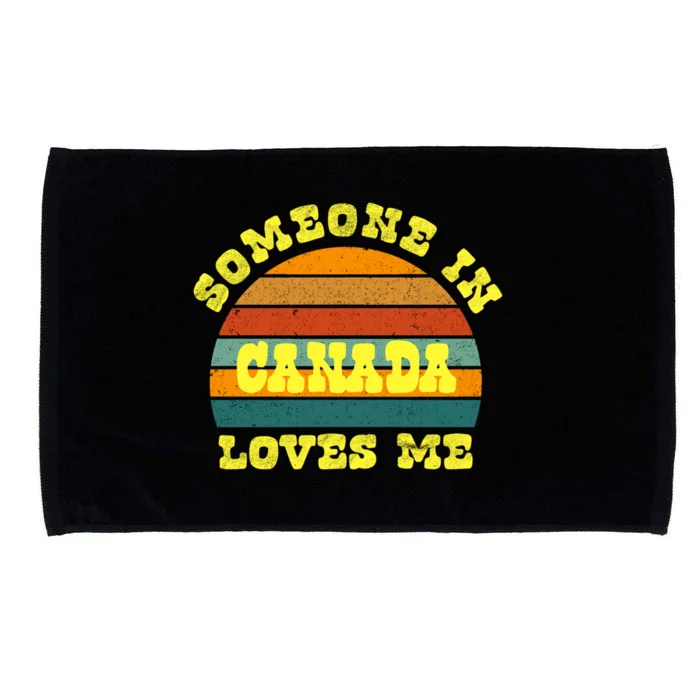 Someone In Canada Loves Me Vintage Sunset Great Gift Microfiber Hand Towel