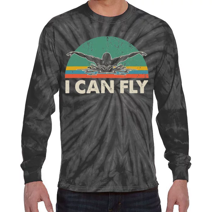 Swimming I Can Fly vintage team coach Tie-Dye Long Sleeve Shirt