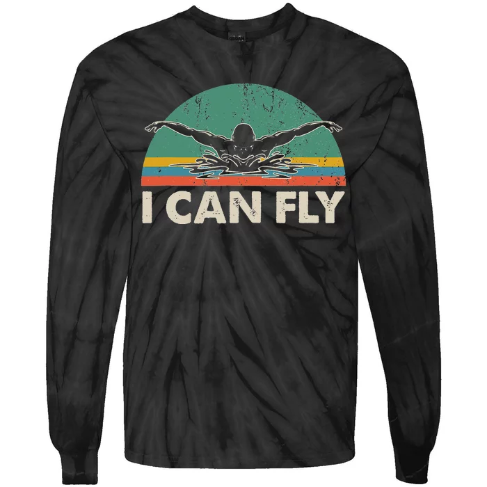 Swimming I Can Fly vintage team coach Tie-Dye Long Sleeve Shirt