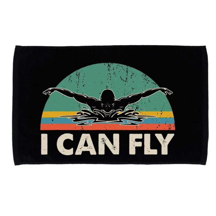 Swimming I Can Fly vintage team coach Microfiber Hand Towel