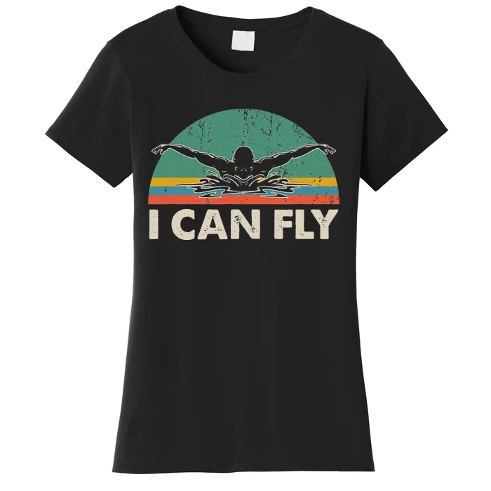 Swimming I Can Fly vintage team coach Women's T-Shirt