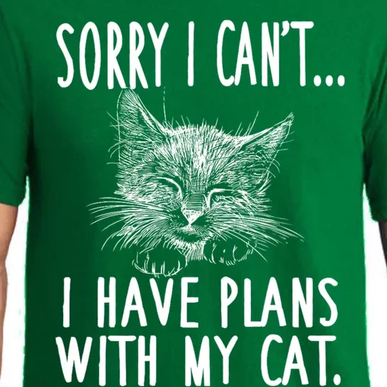 Sorry I CanT I Have Plans With My Cat Cute Cat Lover Pajama Set