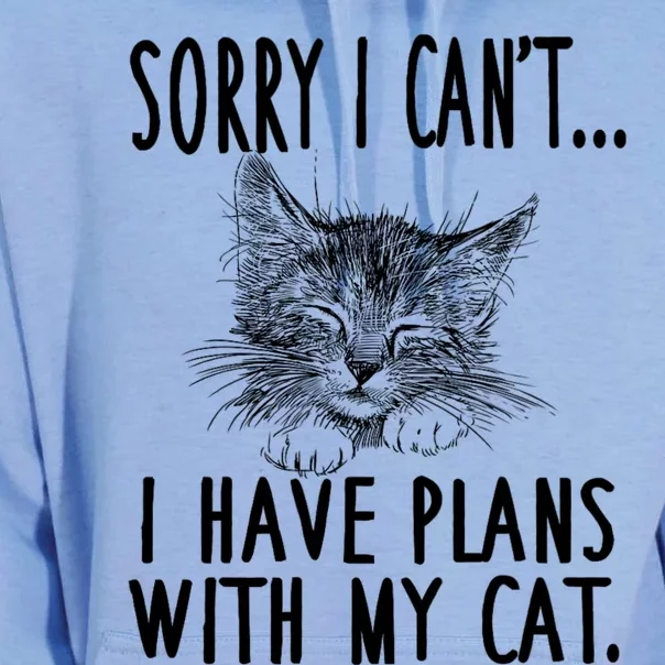 Sorry I CanT I Have Plans With My Cat Cute Cat Lover Unisex Surf Hoodie