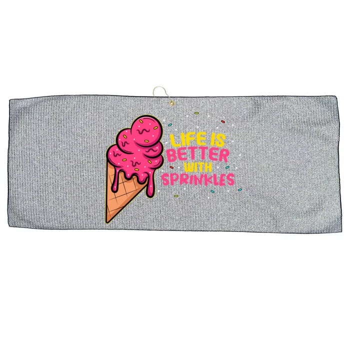 Sweet Ice Cream Fan Life Is Better With Sprinkles Great Gift Large Microfiber Waffle Golf Towel