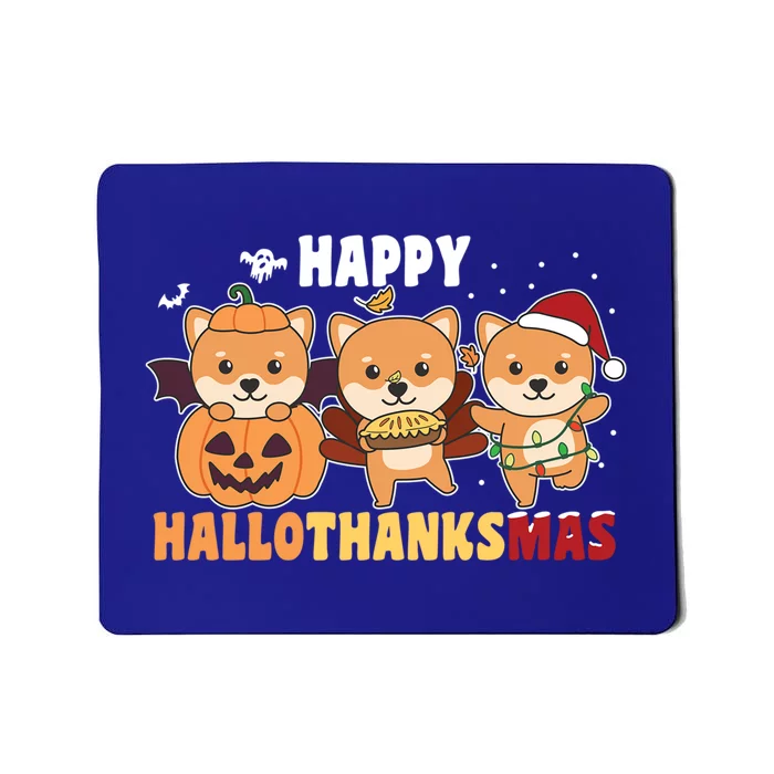 Shiba Inu Christmas Halloween Happy Hallothanksmas Gift Mousepad