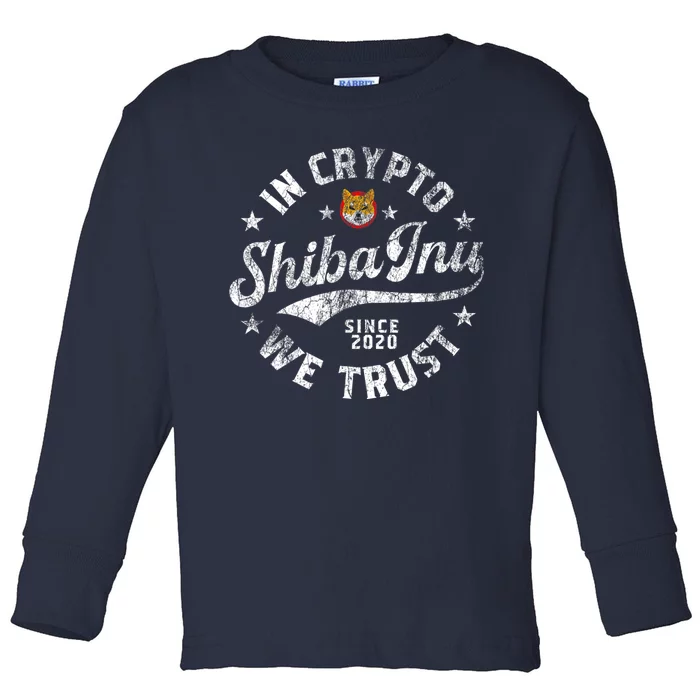 Shiba Inu Coin In Crypto We Trust Token Crypto Toddler Long Sleeve Shirt