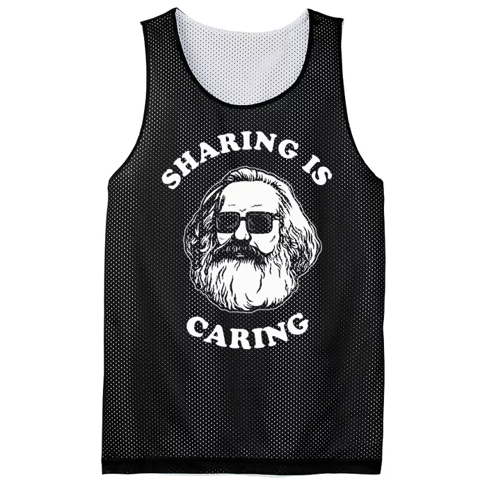 Sharing Is Caring Karl Marx Mesh Reversible Basketball Jersey Tank