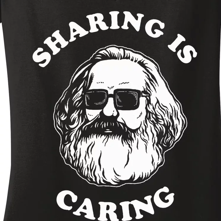 Sharing Is Caring Karl Marx Women's V-Neck T-Shirt