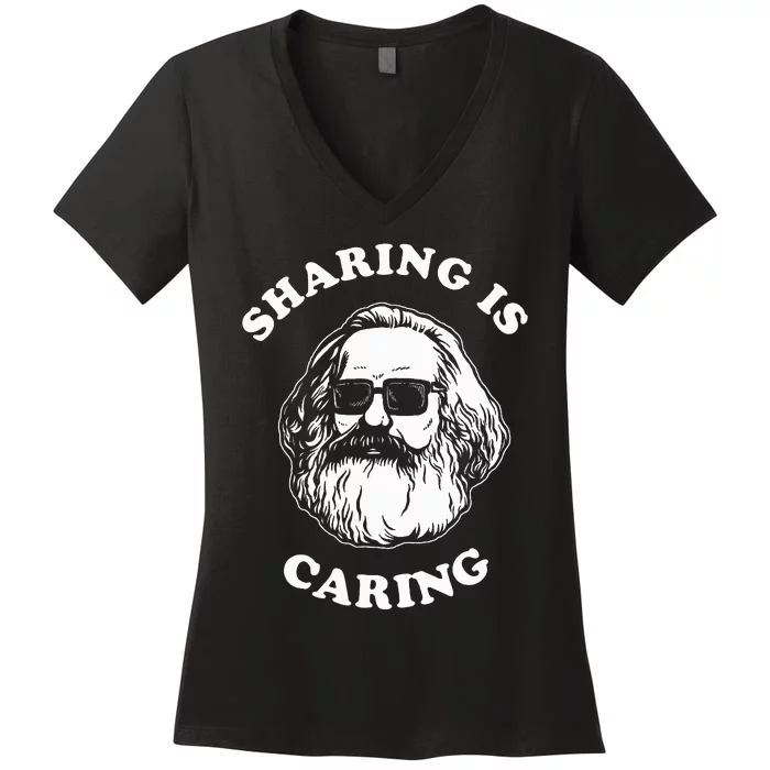 Sharing Is Caring Karl Marx Women's V-Neck T-Shirt