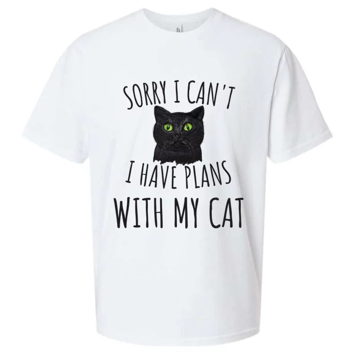 Sorry I Cant I Have Plans With My Cat Gift Sueded Cloud Jersey T-Shirt