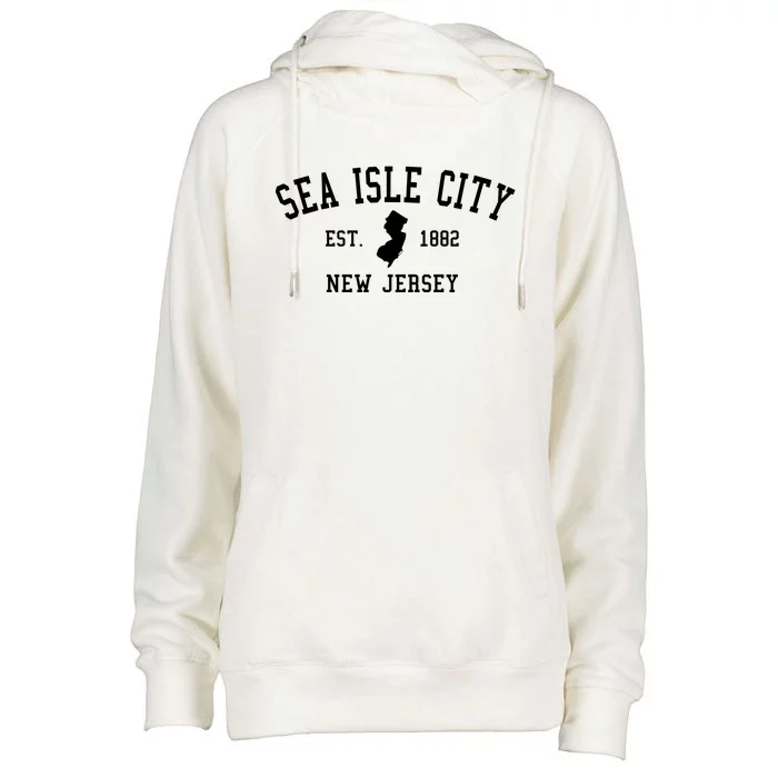 Sea Isle City New Jersey Collegiate Gift Great Gift Womens Funnel Neck Pullover Hood