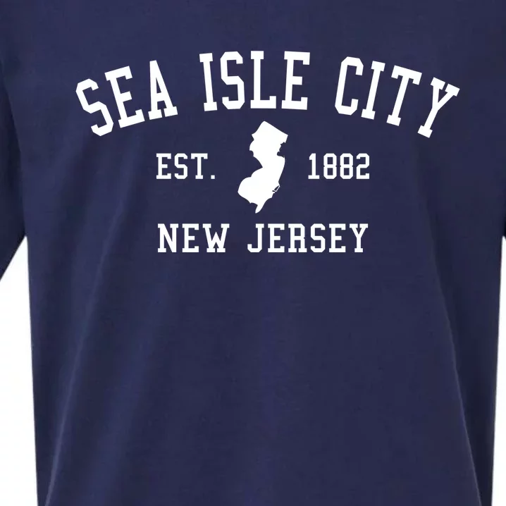 Sea Isle City New Jersey Collegiate Gift Great Gift Sueded Cloud Jersey T-Shirt