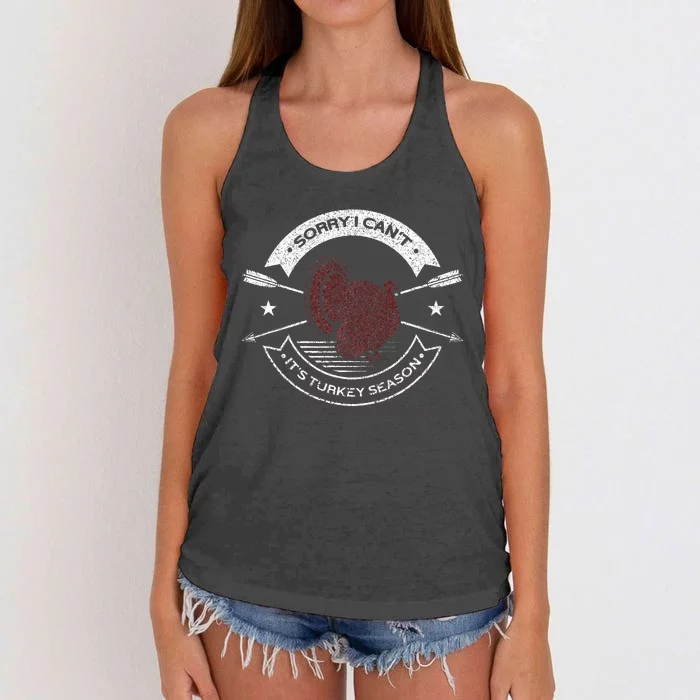 Sorry I Can´t It´s Turkey Season Hunting Lover Funny Hunting Women's Knotted Racerback Tank