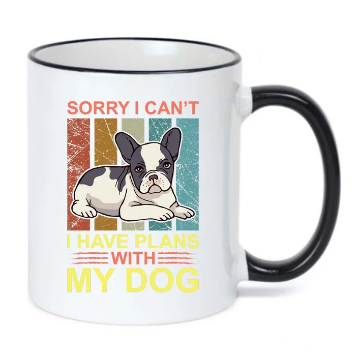 Sorry I Can't I Have Plans With My Dog Black Color Changing Mug