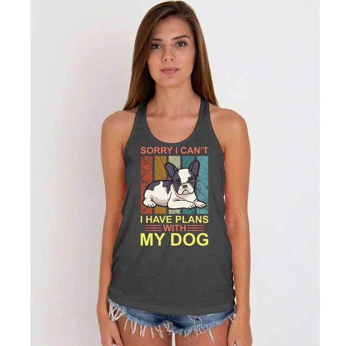 Sorry I Can't I Have Plans With My Dog Women's Knotted Racerback Tank