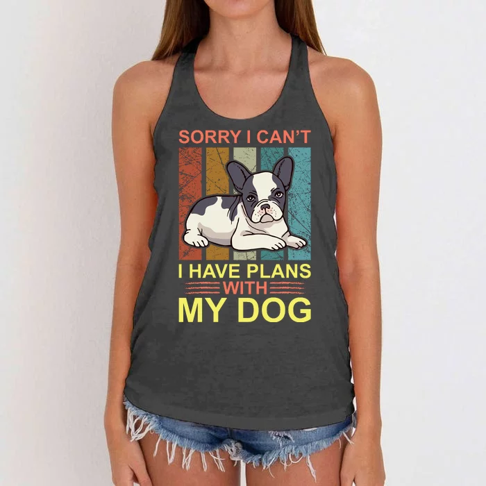 Sorry I Can't I Have Plans With My Dog Women's Knotted Racerback Tank