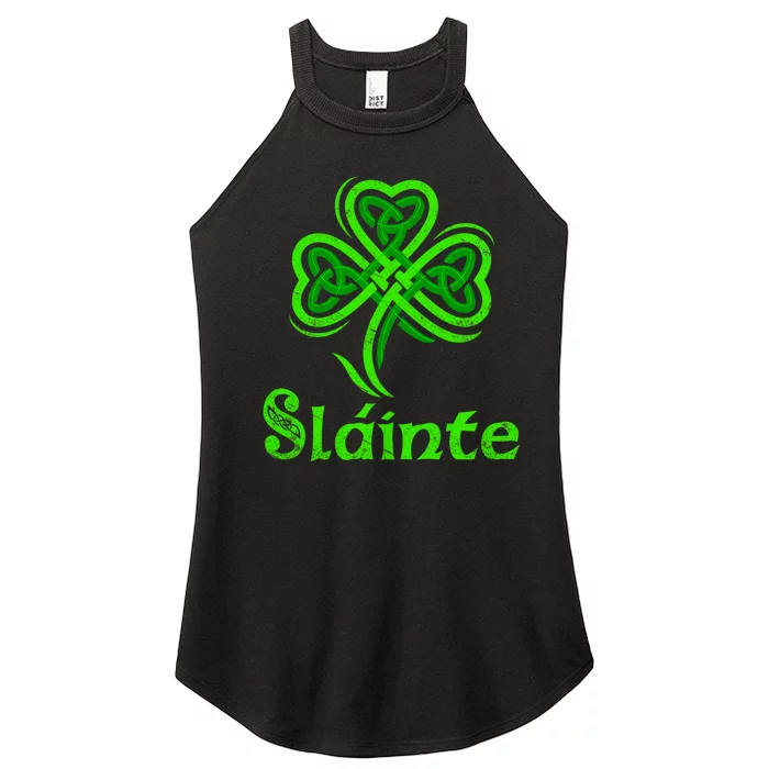 Slainte Irish Cheers Good Health St Patricks Day Slainte Women’s Perfect Tri Rocker Tank