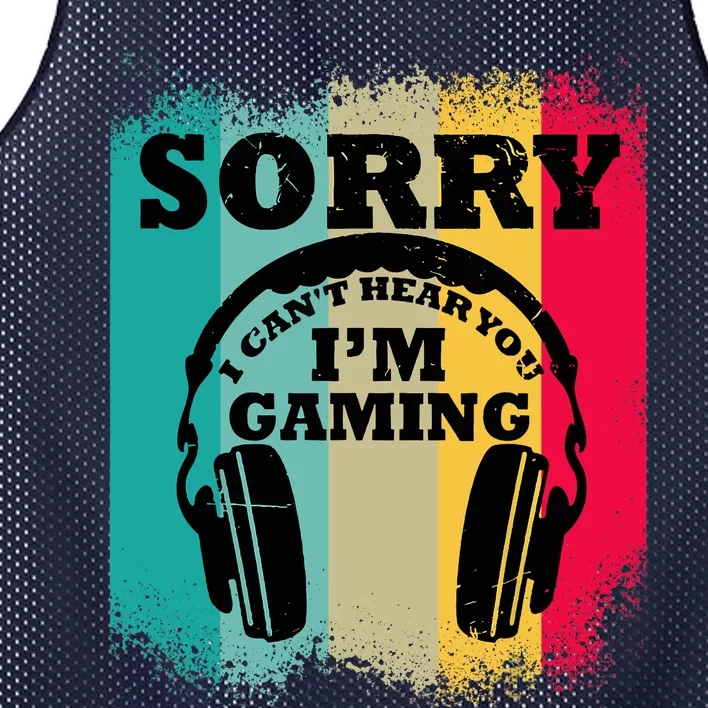 Sorry I Can't Hear You I'm Gaming, Funny Gaming Mesh Reversible Basketball Jersey Tank