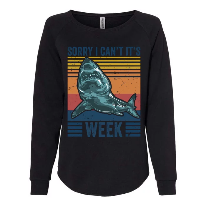 Sorry I Cant Its Week Funny Shark Lover Fan Vintage Gift Womens California Wash Sweatshirt